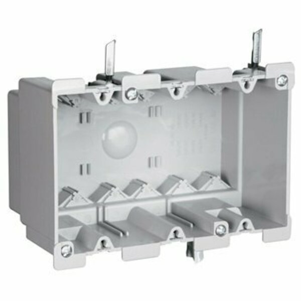 Pass & Seymour Electrical Box, 52 cu in, Old Work Switch/Outlet Box, 3 Gang, Thermoplastic S352W